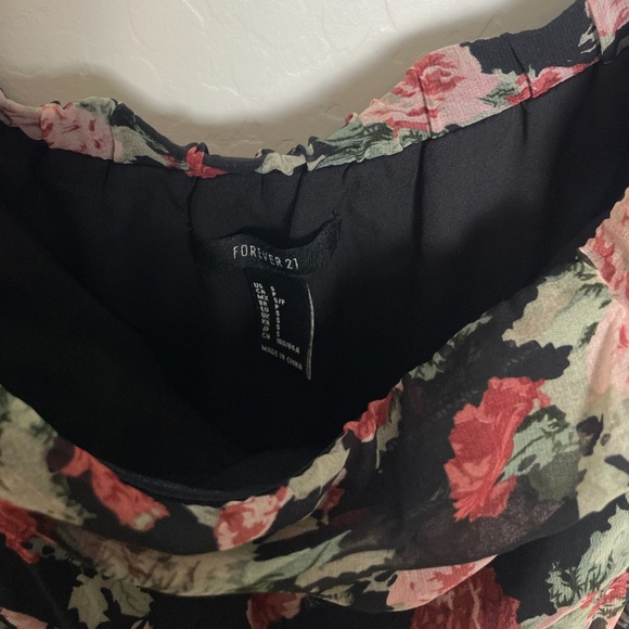 Maxi Floral Slit Puff Off Shoulder Sleeve Cottage Party Classy Elegant Hip Dress - Picture 5 of 7